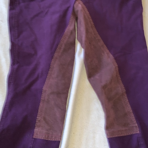 Tuscany purple full seat ultrasuede breeches dressage riding size 36 measure 32” - Picture 3 of 9